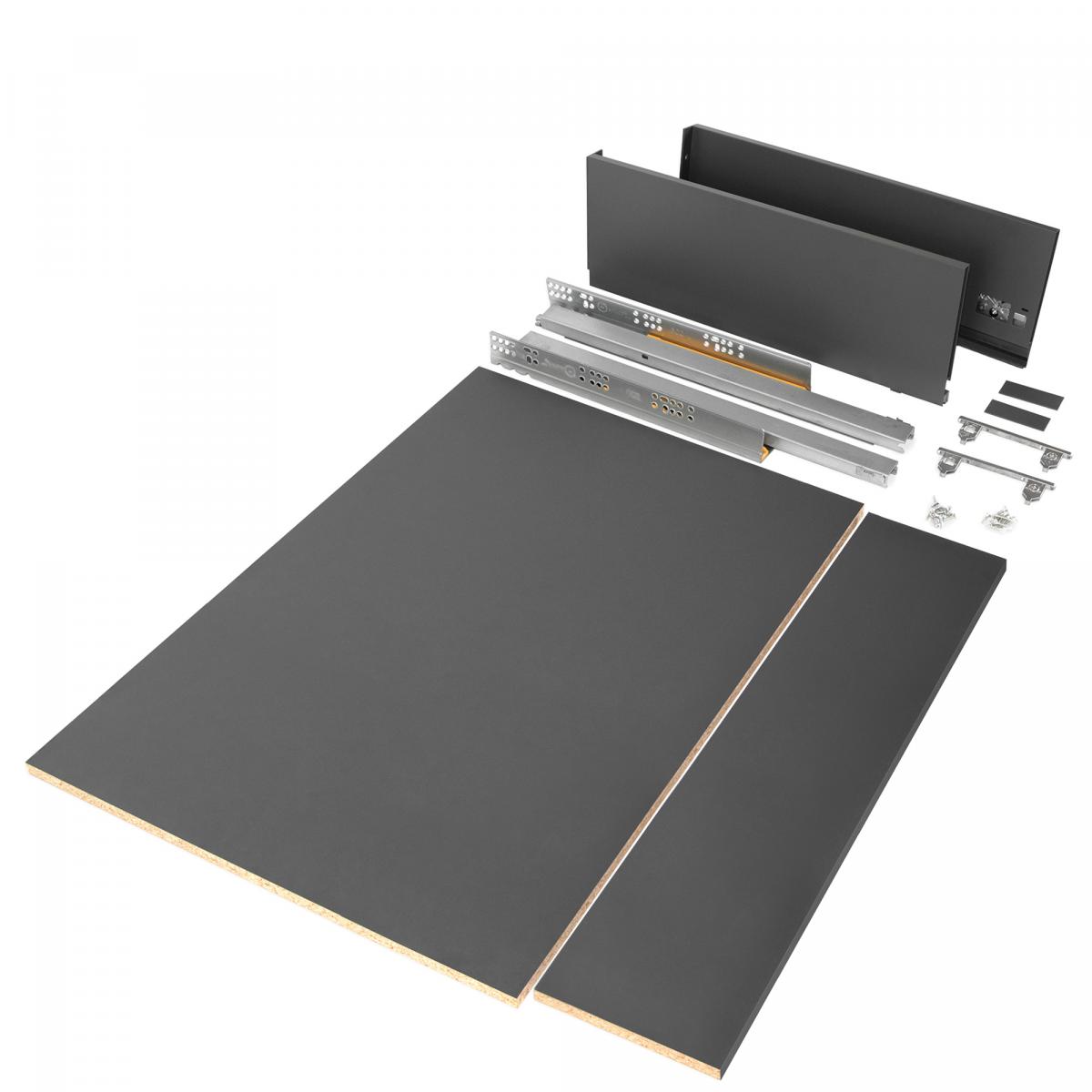 Kit de cajón para cocina o baño Vertex de altura 178mm con tableros incluidos