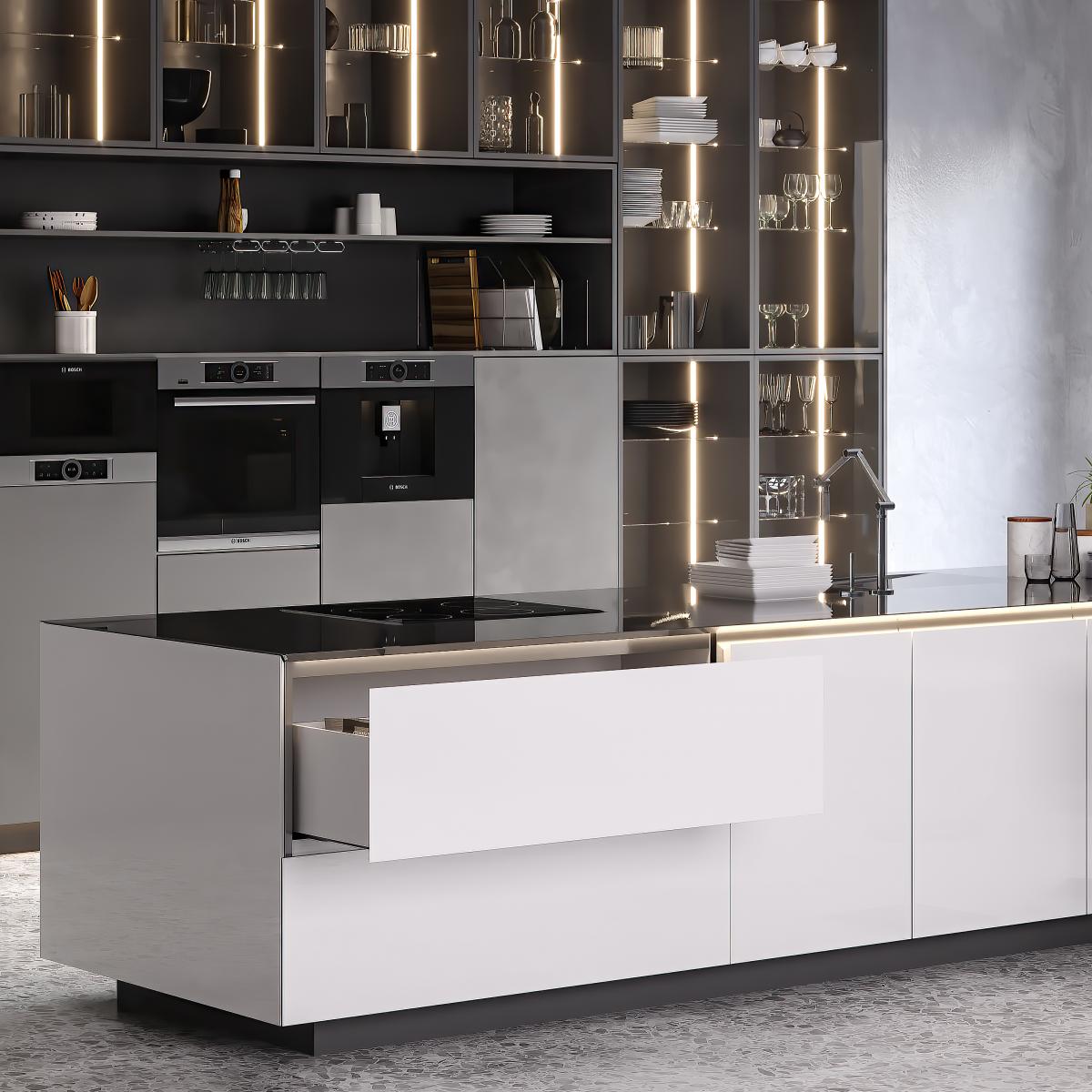 Cajón exterior Vertex, 60kg, altura 131mm y regulación 3D