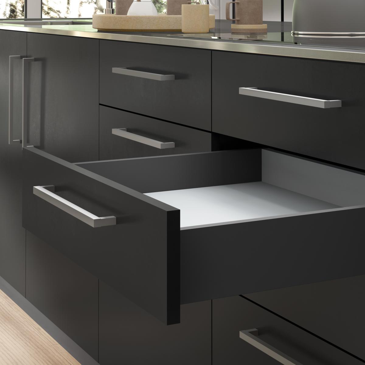 Cajón exterior Vertex 40kg de altura 93mm para tablero de 18mm