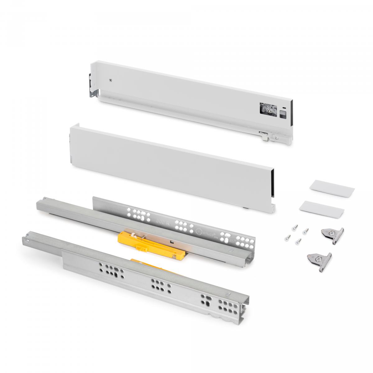 Cajón exterior Vertex, 40kg, altura 93mm con Push Sincro y regulación 3D