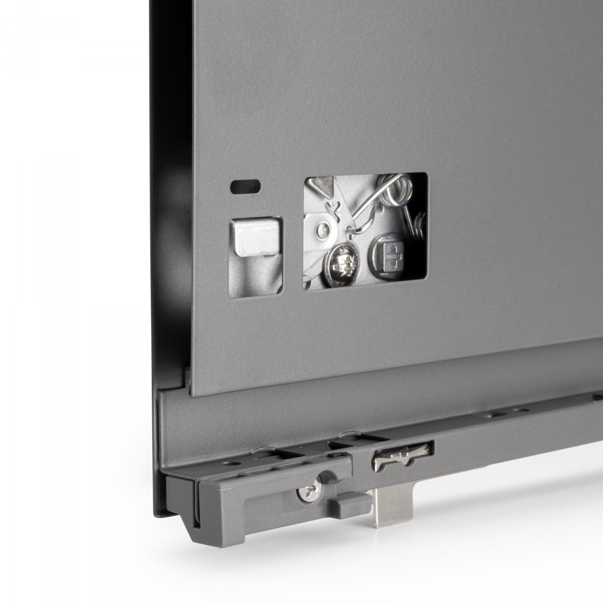 Cajón exterior Vertex, 40kg, altura 178mm y regulación 3D para tablero de 18mm