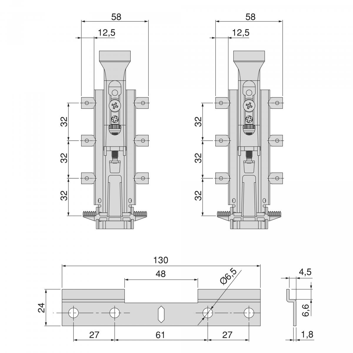 Kit de colgadores ocultos para módulos altos Levelup 3 con pletina