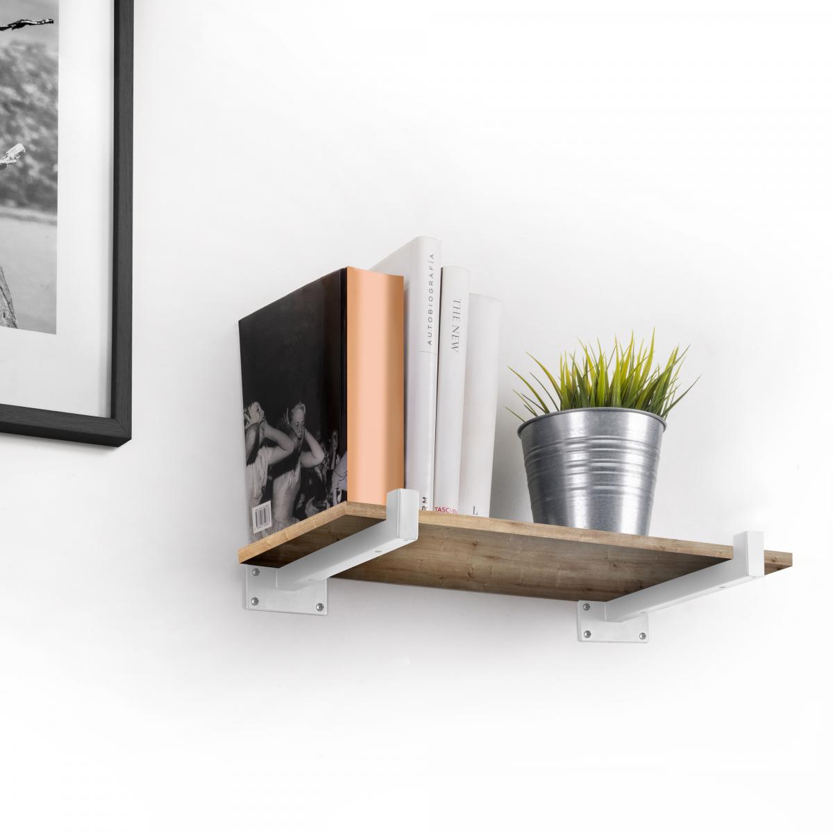 Juego de soportes para estante de madera Shelf recto de tubo cuadrado