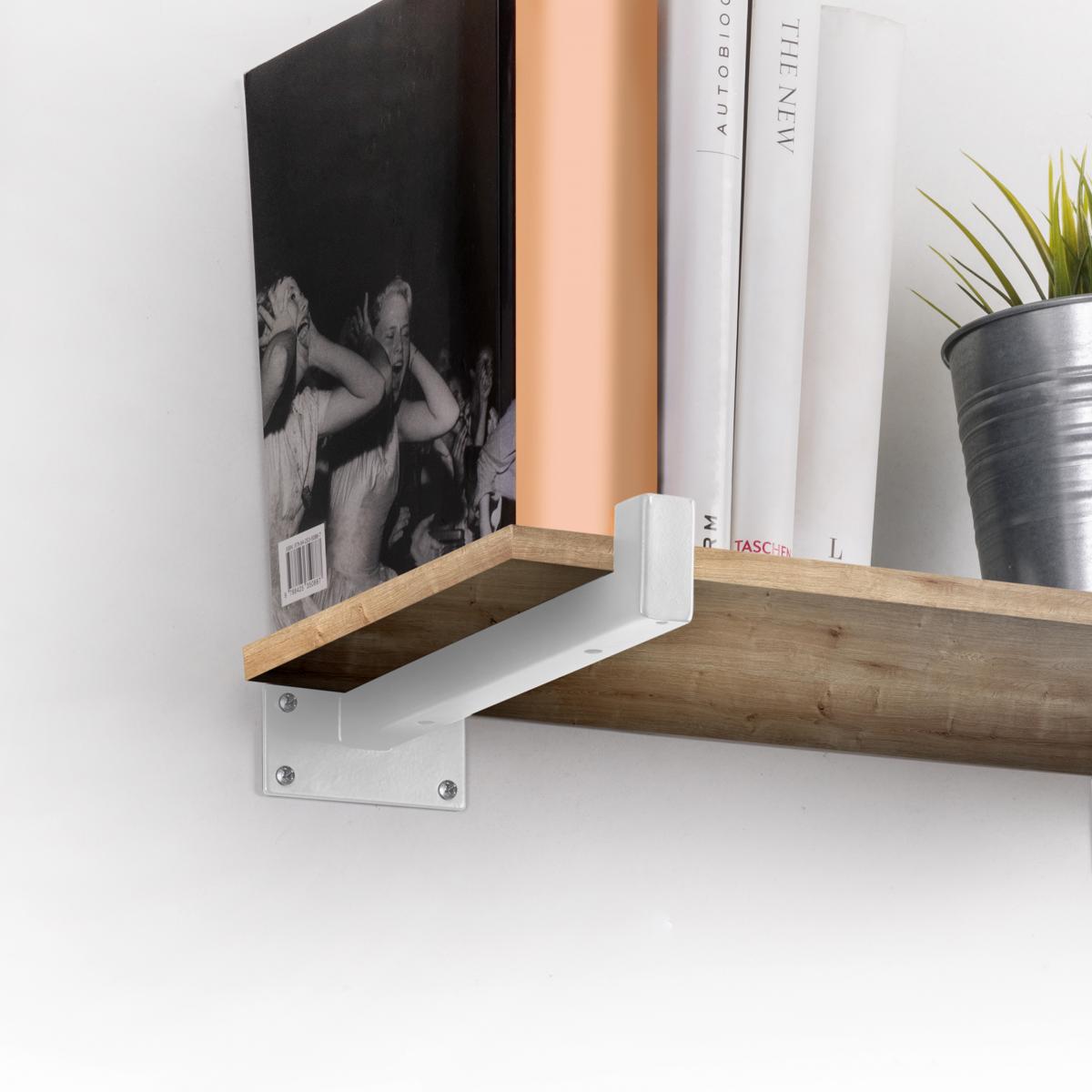 Juego de soportes para estante de madera Shelf recto de tubo cuadrado