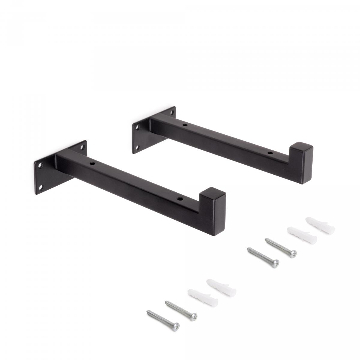Juego de soportes para estante de madera Shelf recto de tubo cuadrado