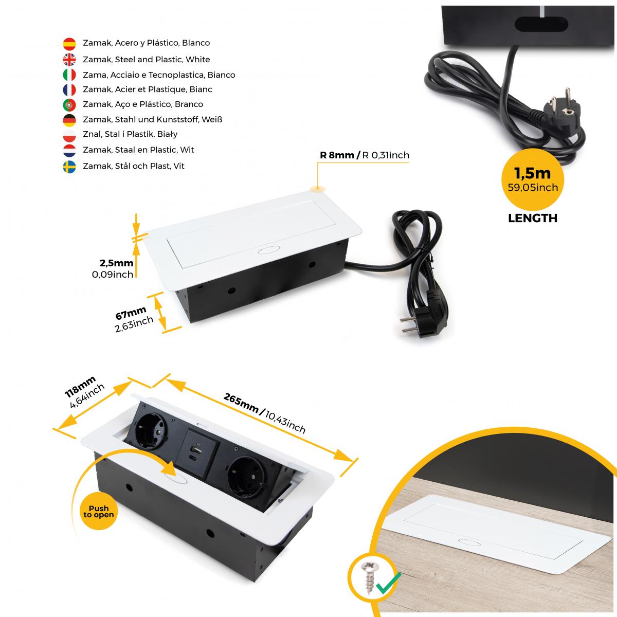 Multiconector Atom 26 Lite para escritorio (225x111mm)