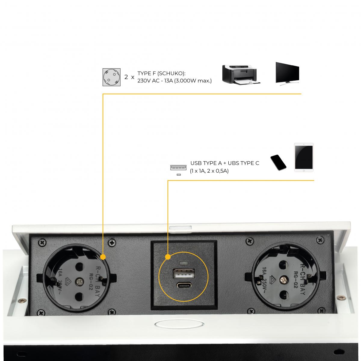 Multiconector Atom 26 Lite para escritorio (225x111mm)