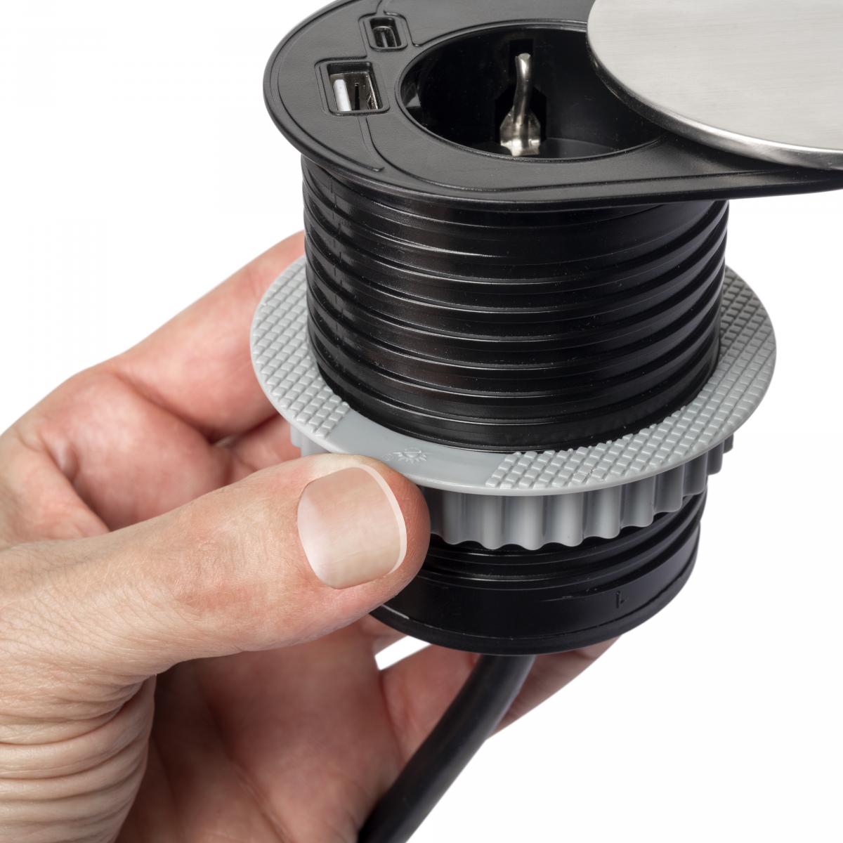 Multiconector Vertikal Flat 60 con tapa deslizante (Ø60mm)