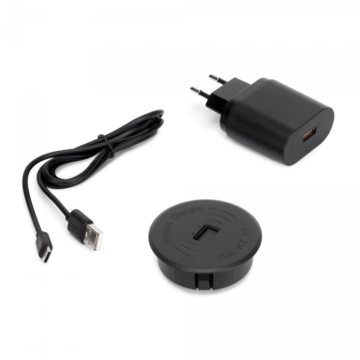 Cargador inalámbrico de superficie para móviles Airtop 2 USB-A (Ø60mm)