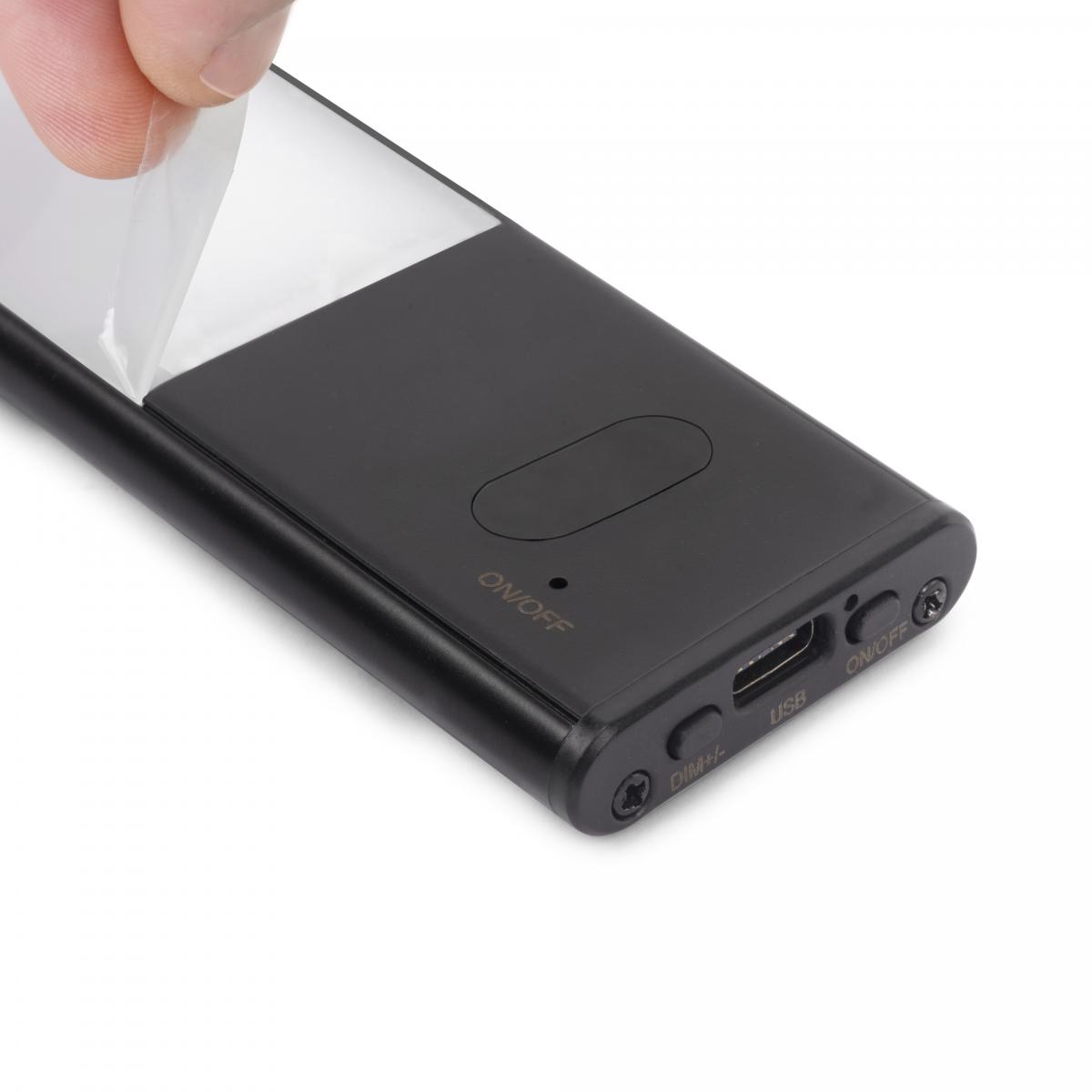 Aplique LED recargable por USB Kaus Black con sensor de proximidad
