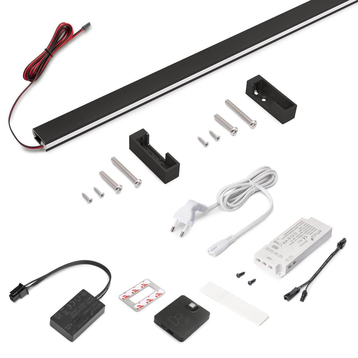Kit de barra para armario Luxe, tira LED 4,5x8 Neonlynx V, sensor de movimiento RF Smart y convertidor Smart (24V DC)