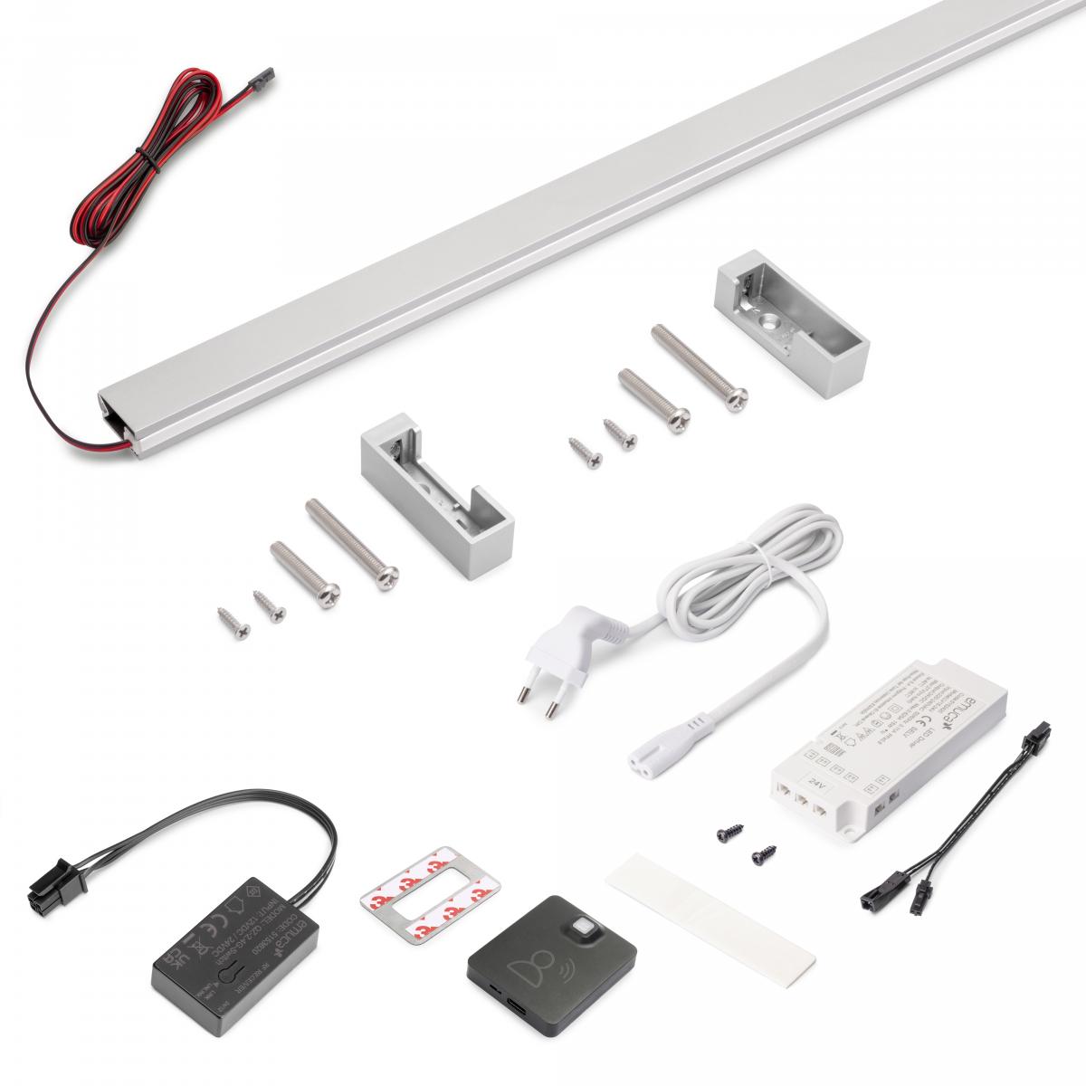 Kit de barra para armario Luxe, tira LED 4,5x8 Neonlynx V, sensor de movimiento RF Smart y convertidor Smart (24V DC)