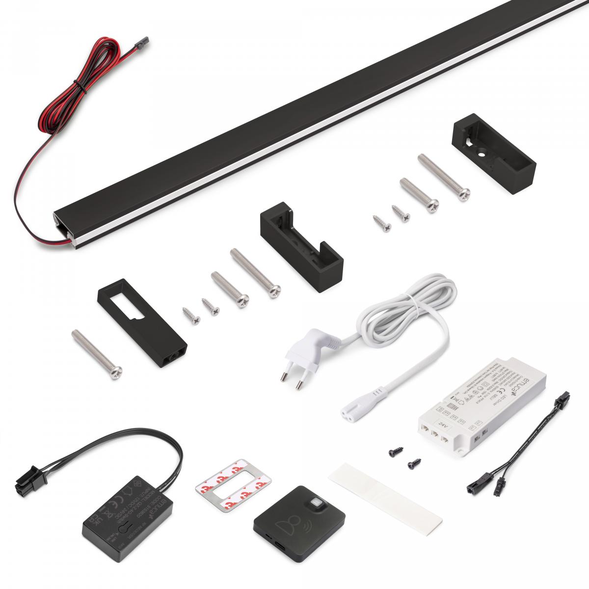Kit de barra para armario Luxe, tira LED 4,5x8 Neonlynx V, sensor de movimiento RF Smart y convertidor Smart (24V DC)