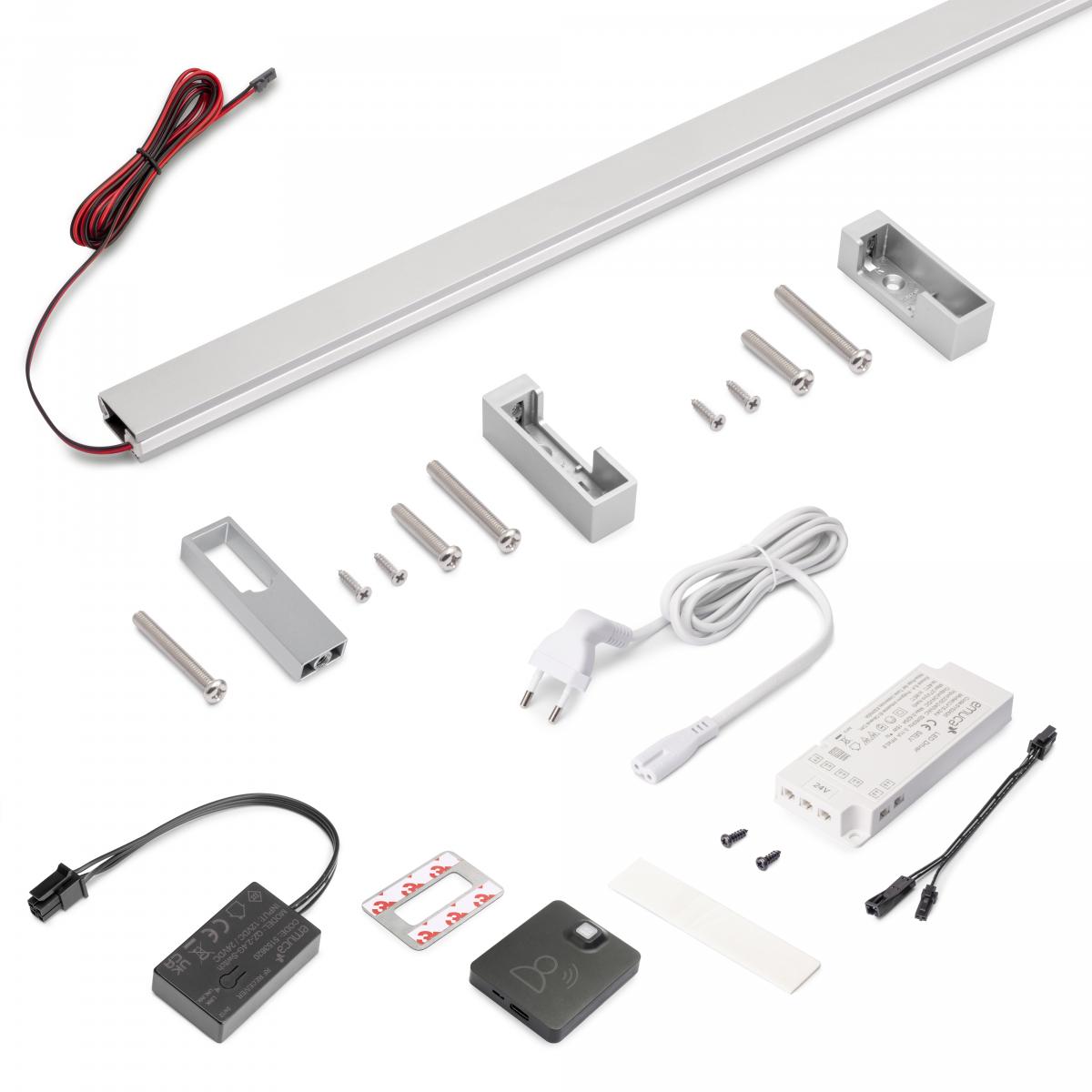 Kit de barra para armario Luxe, tira LED 4,5x8 Neonlynx V, sensor de movimiento RF Smart y convertidor Smart (24V DC)
