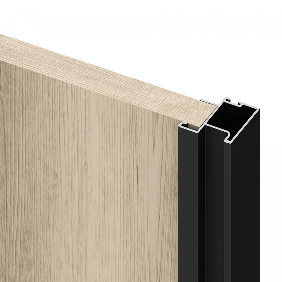 Sistema corredero para armario de 2 puertas con rodadura inferior Placard 74 con tirador Sharp y cierre suave