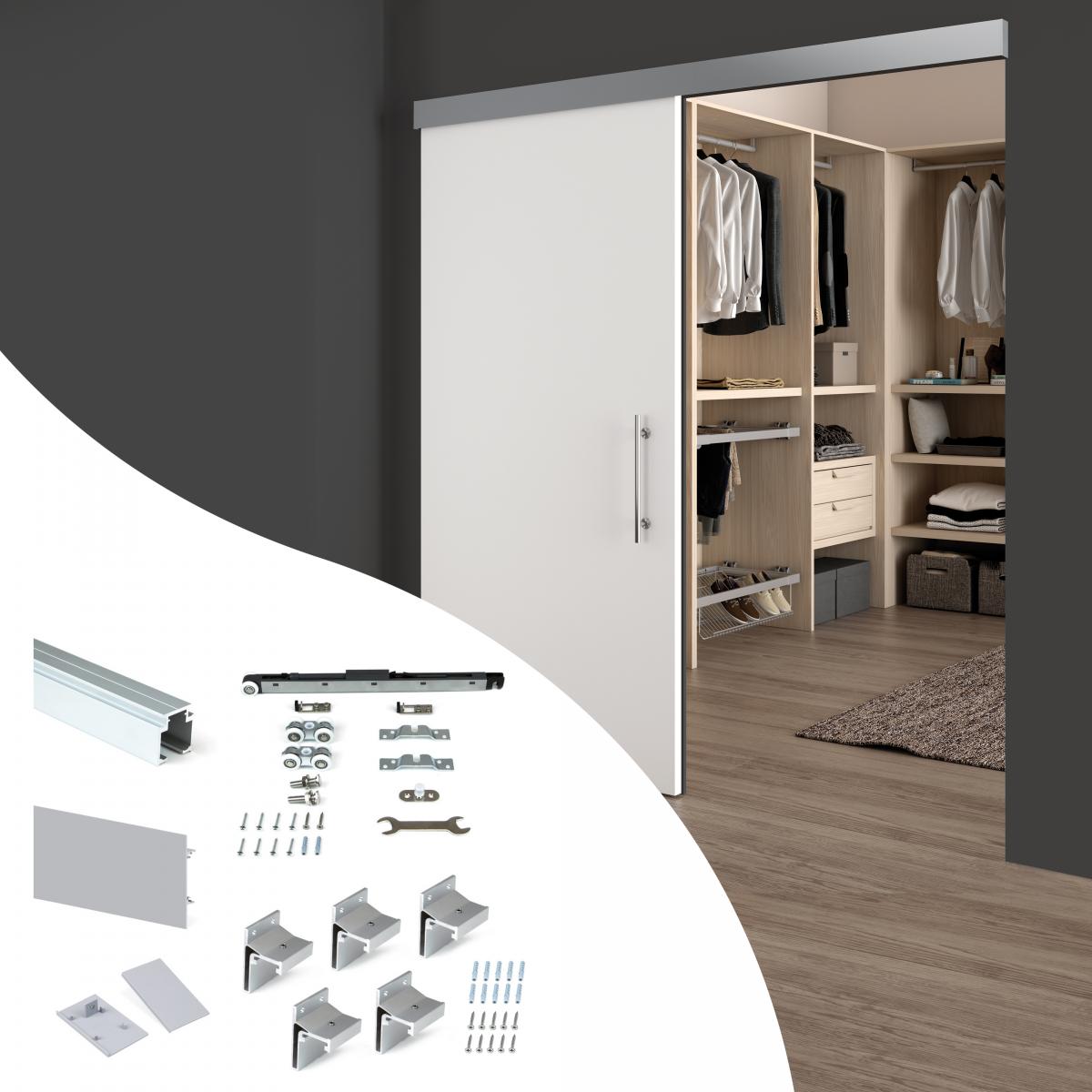 Sistema Railway para puertas correderas colgadas de madera con cierre suave