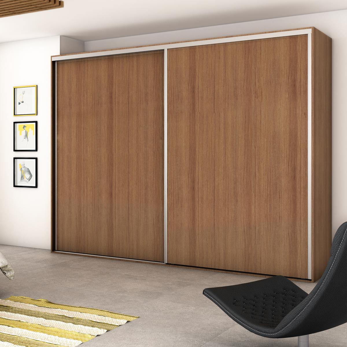 Sistema corredero para armario 2 puertas rodadura inferior Placard con perfiles Sharp y cierre suave