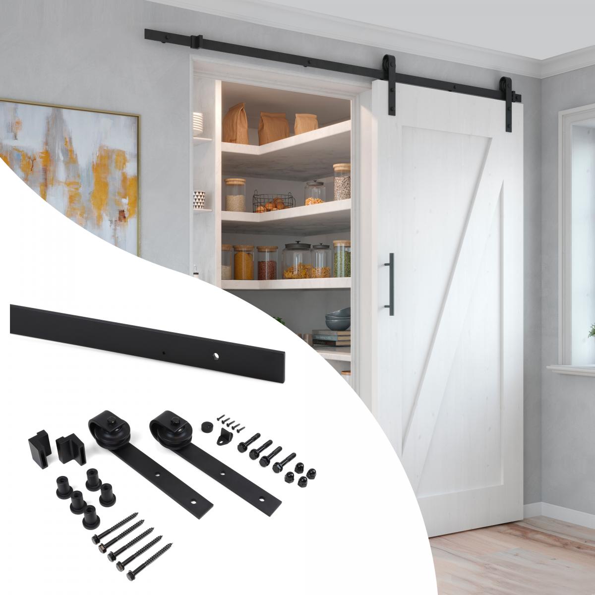 Sistema Barn para puertas correderas colgadas de madera