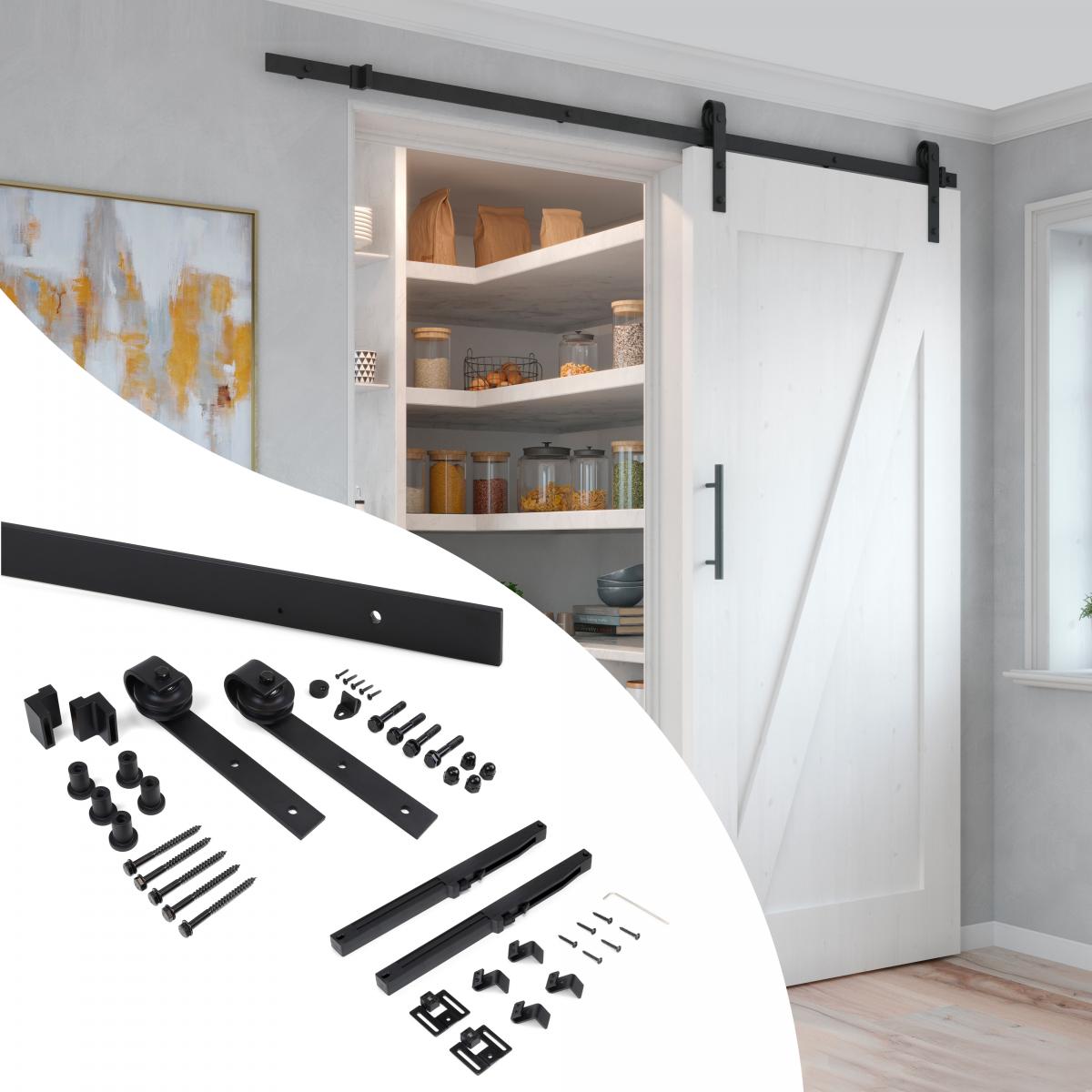Sistema Barn para puertas correderas colgadas de madera