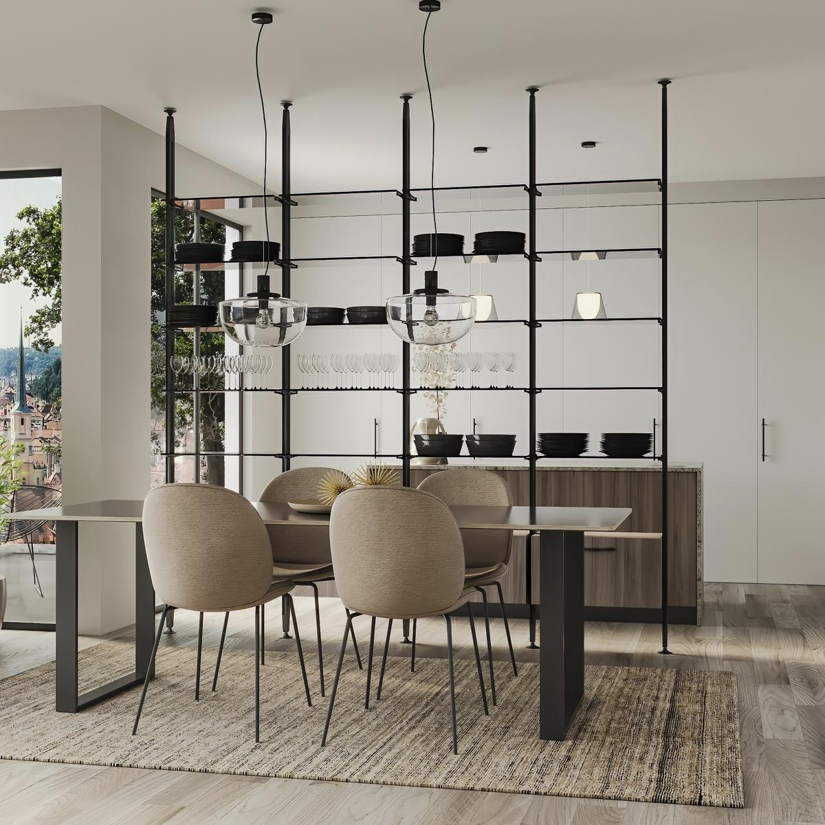 Juego de soportes Zero para un estante de cristal