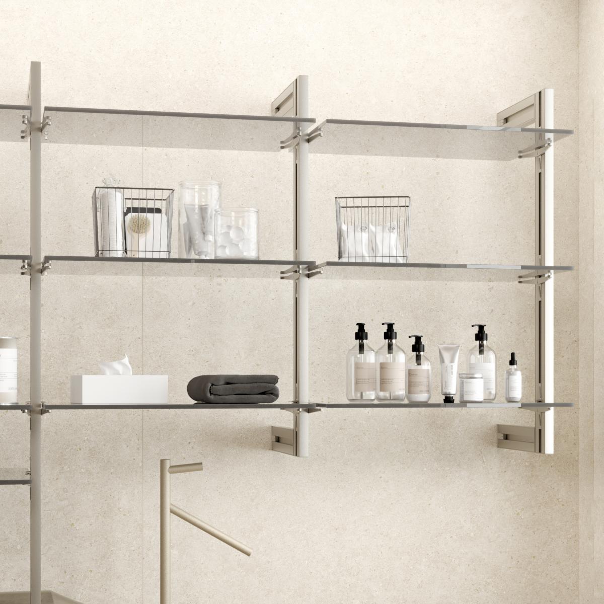 Kit estructura modular Zero con herrajes para el montaje de fijación a pared