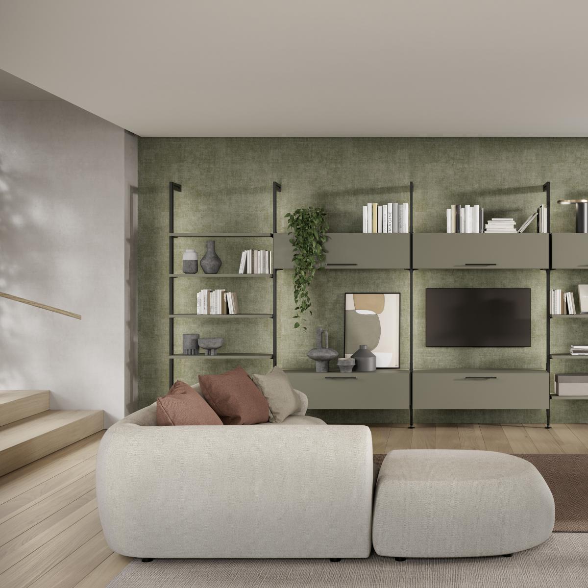 Kit estructura modular Zero con herrajes y perfiles para montaje al suelo y a pared