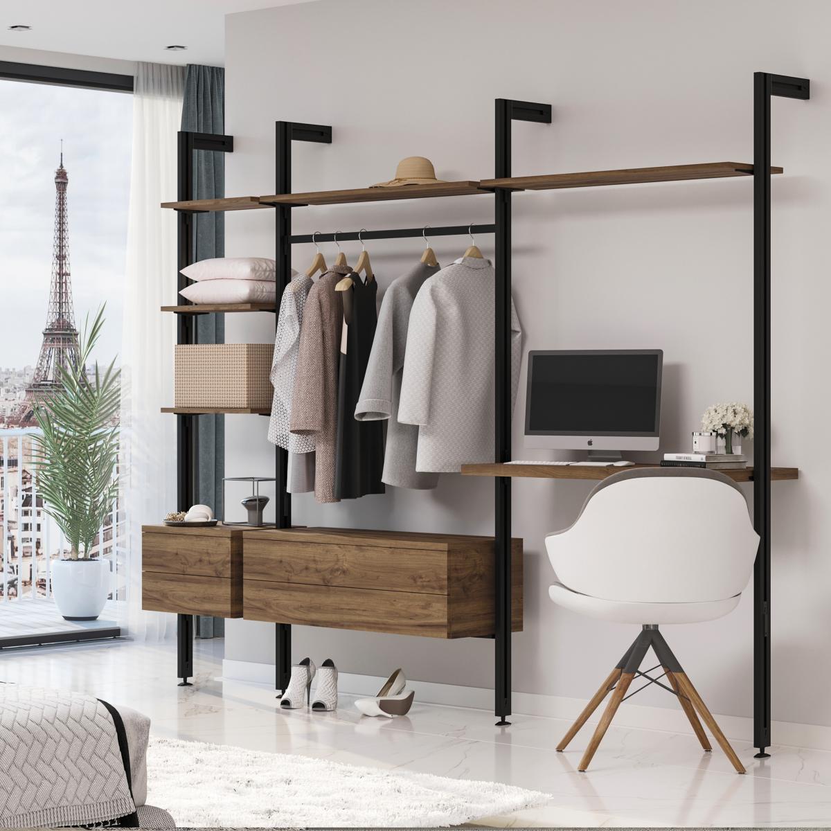 Kit estructura modular Zero con herrajes y perfiles para montaje al suelo y a pared