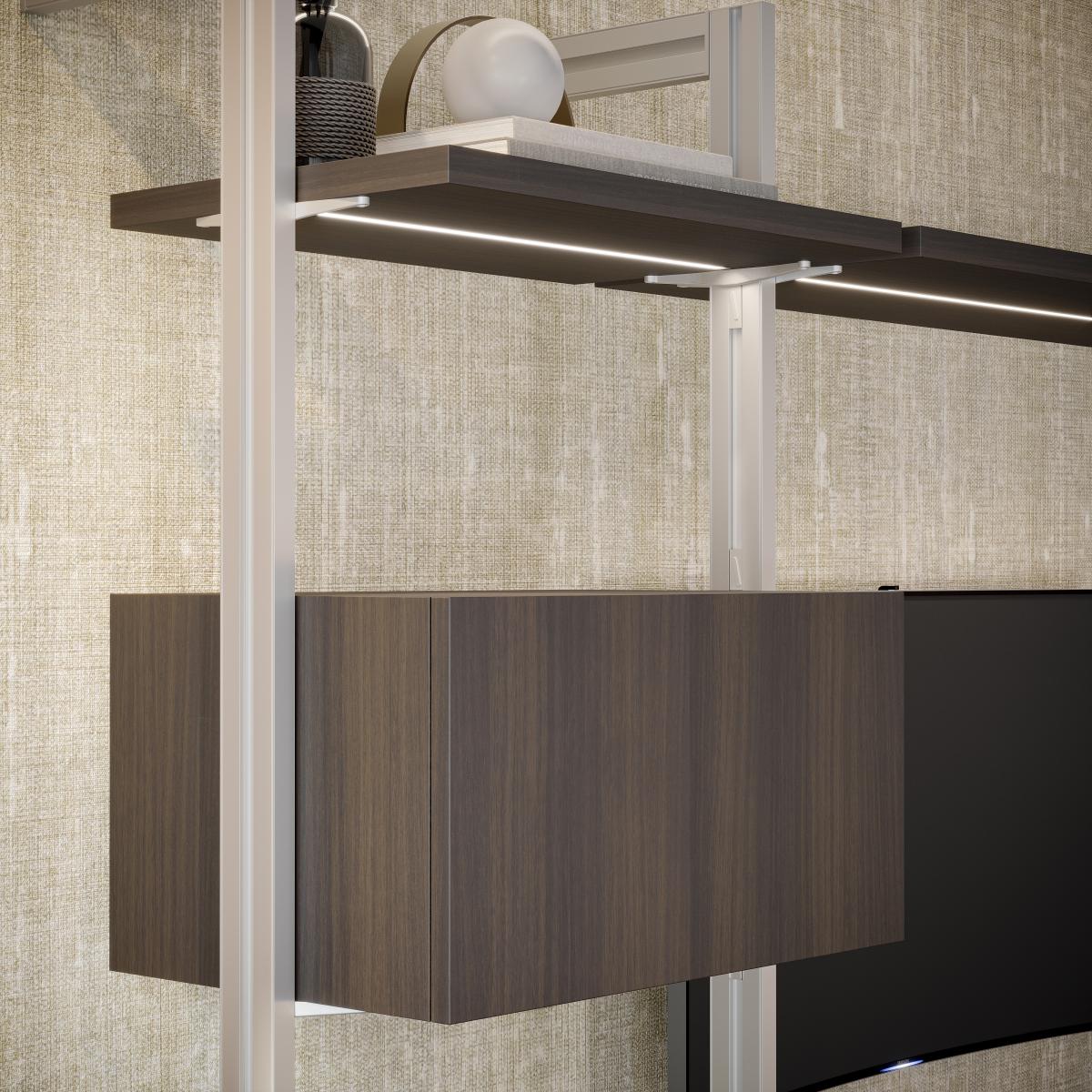 Kit Zero de soportes para estantes de madera y módulo