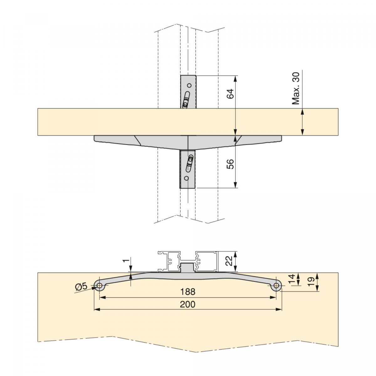 Kit Zero de soportes para estantes de madera, módulo y barra de colgar