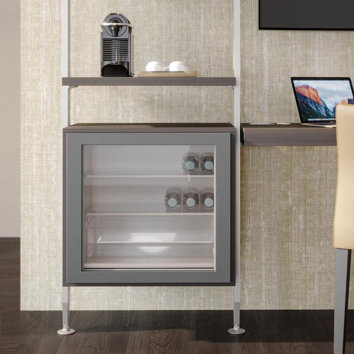 Kit estructura modular Zero con herrajes y perfiles para montaje al suelo y a pared con nivelador circular