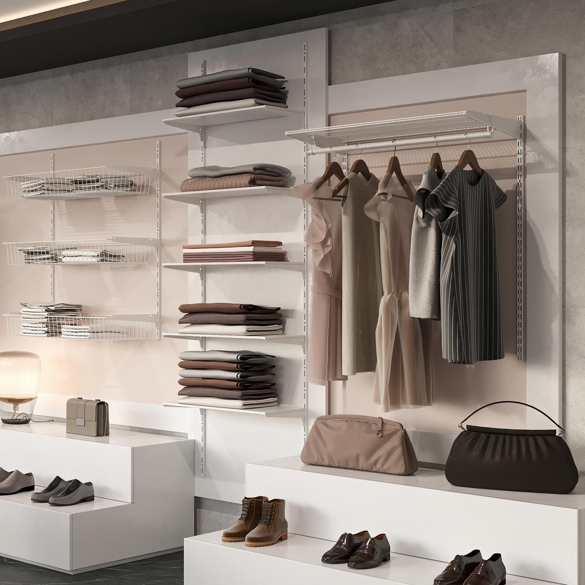 Perfiles de fijación a pared y soportes para estante Jagmet