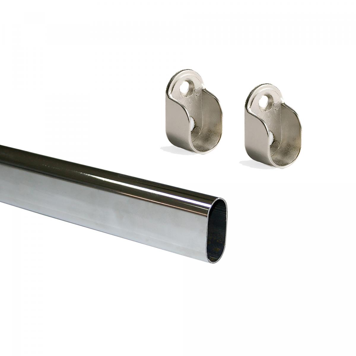Kit de barra para armario 30x15 mm acero
