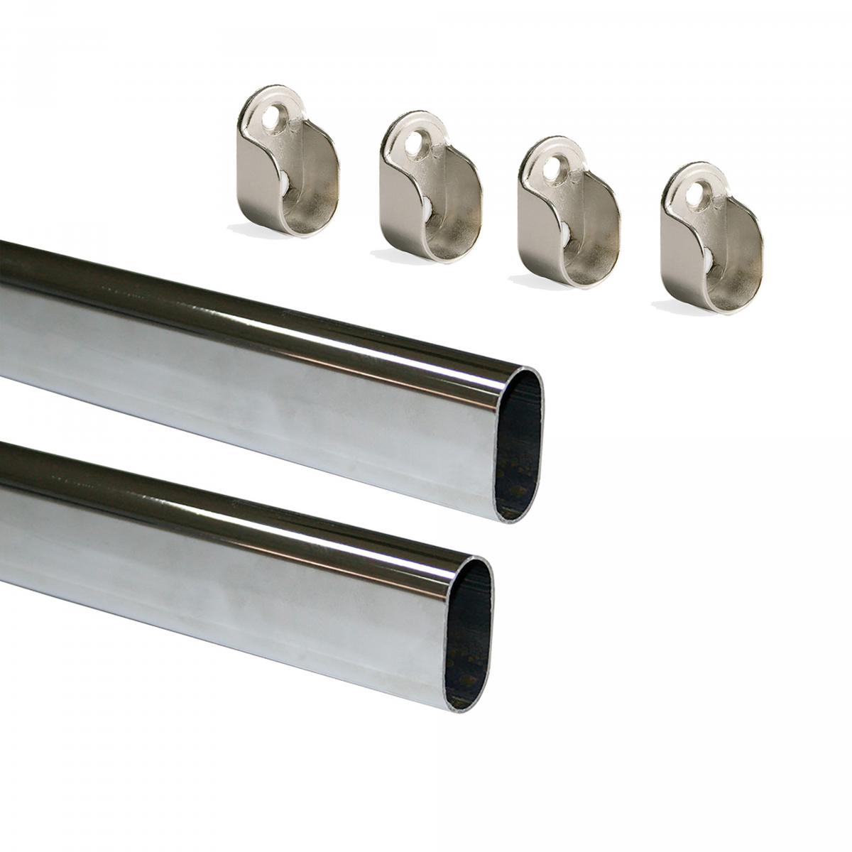 Kit de barra para armario 30x15 mm acero