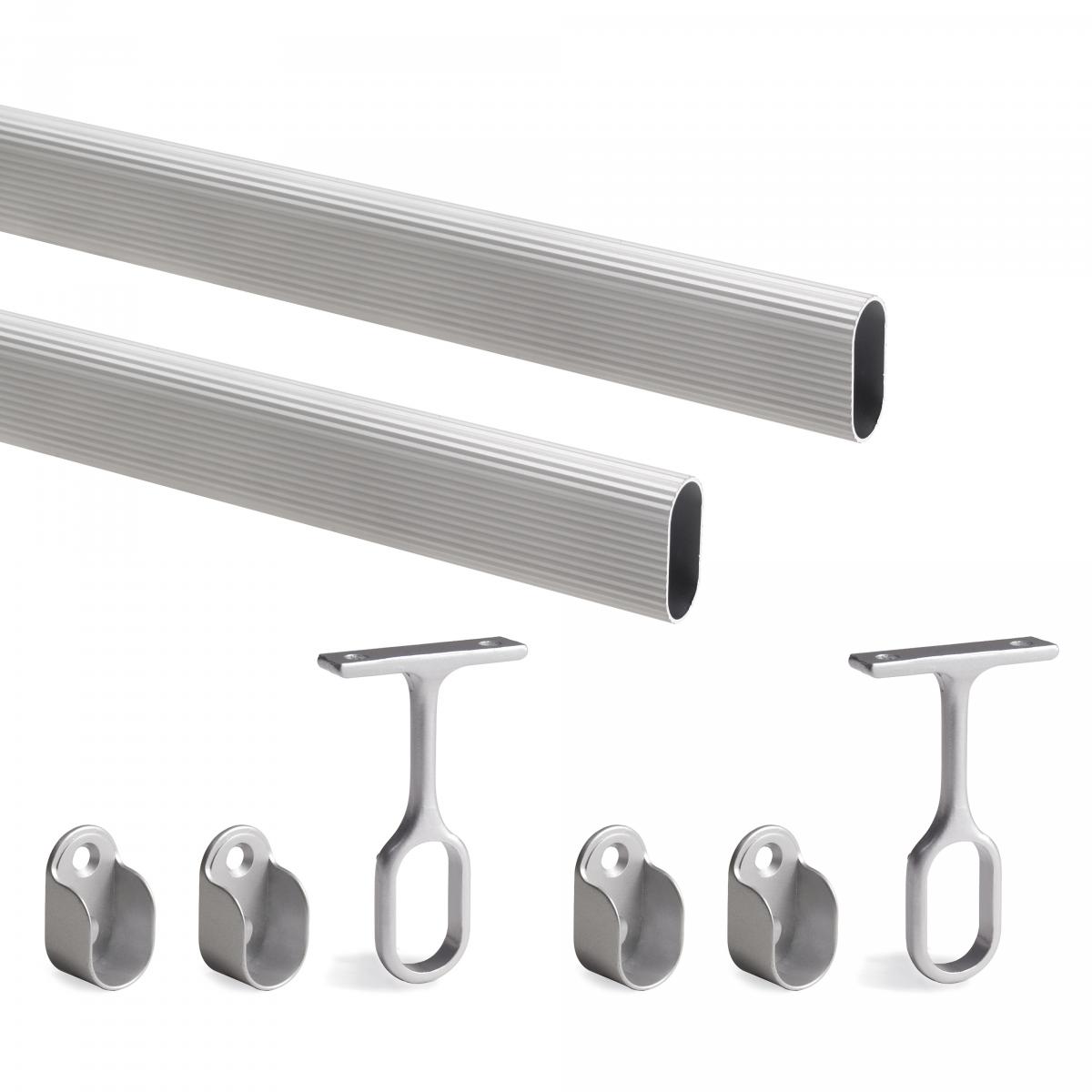 Kit de barra para armario 30x15 mm aluminio