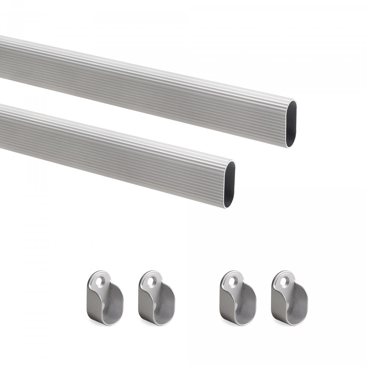 Kit de barra para armario 30x15 mm aluminio