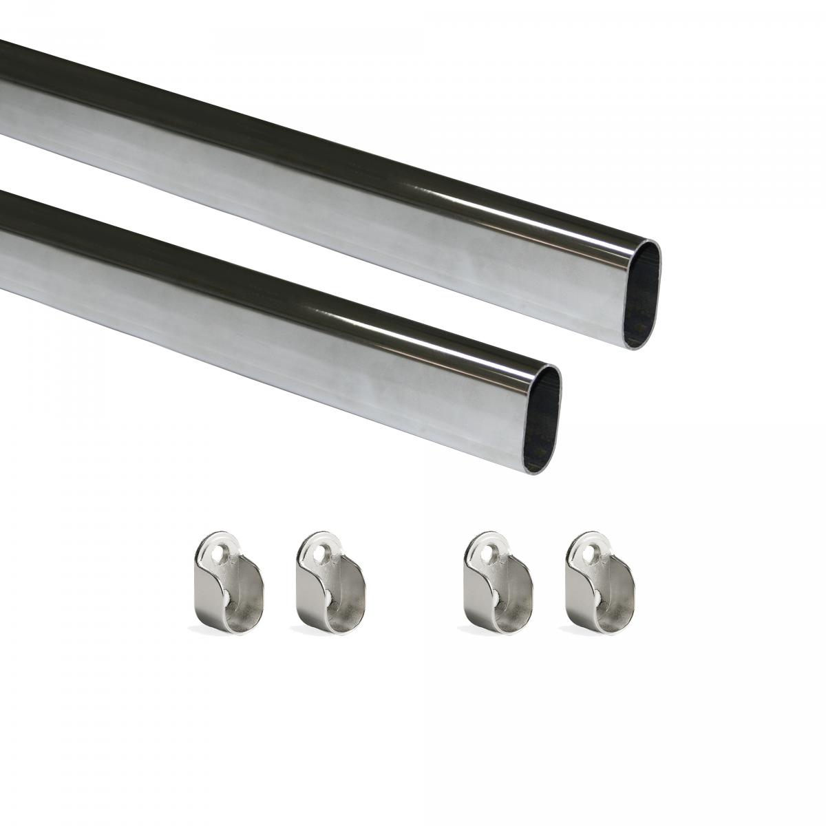 Kit de barra para armario 30x15 mm acero
