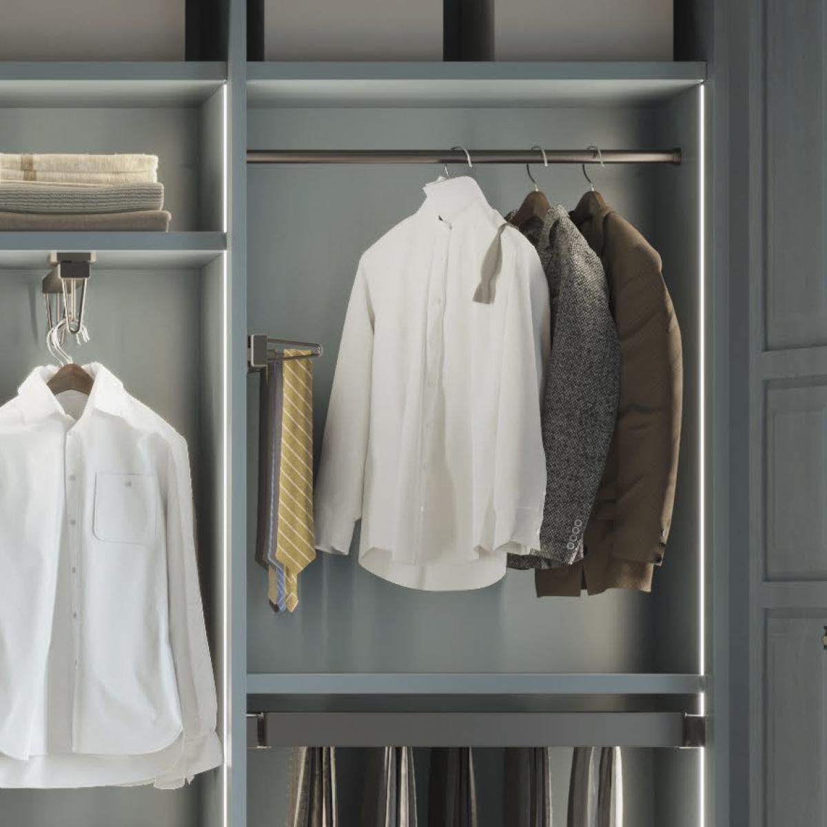 Kit de barra para armario redonda Ø28