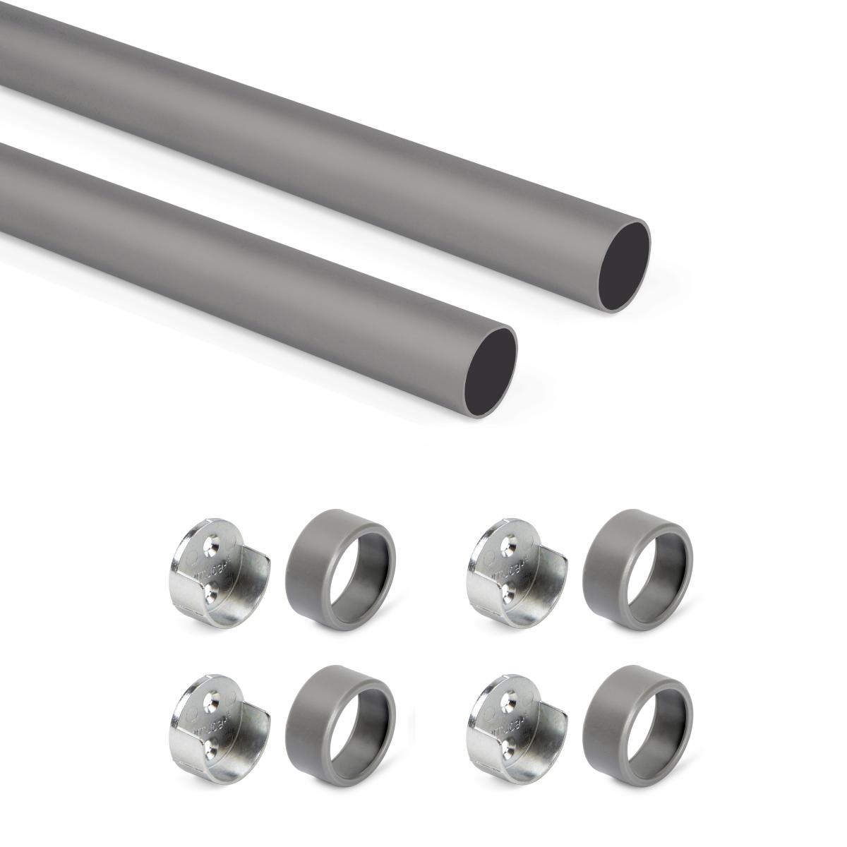 Kit de barra para armario redonda Ø28