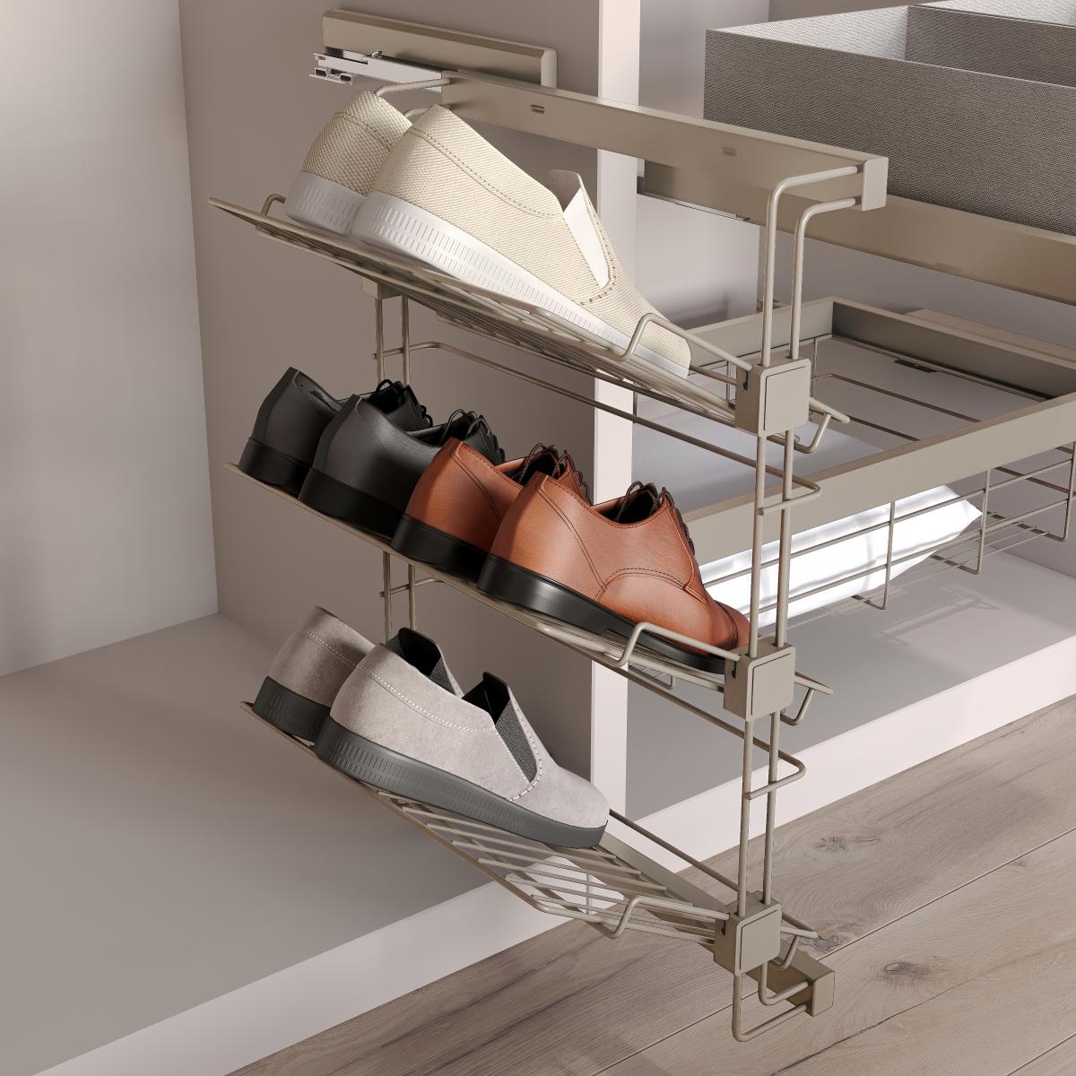 Zapatero lateral extraíble para armarios y vestidores Hack