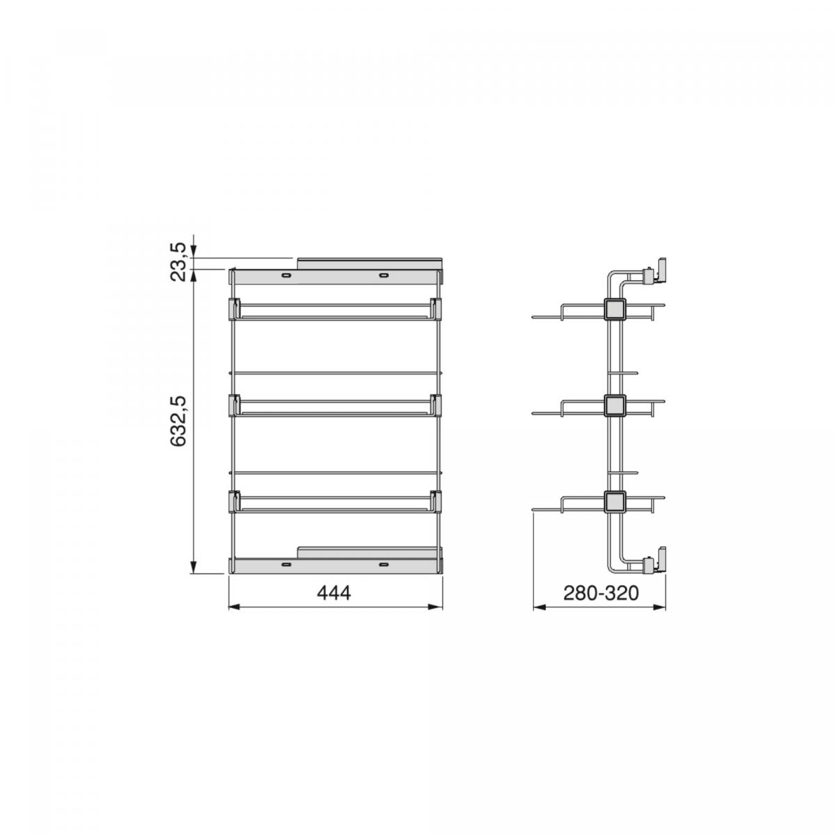 Zapatero lateral extraíble para armarios y vestidores Hack