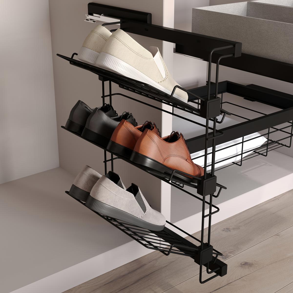Zapatero lateral extraíble para armarios y vestidores Hack