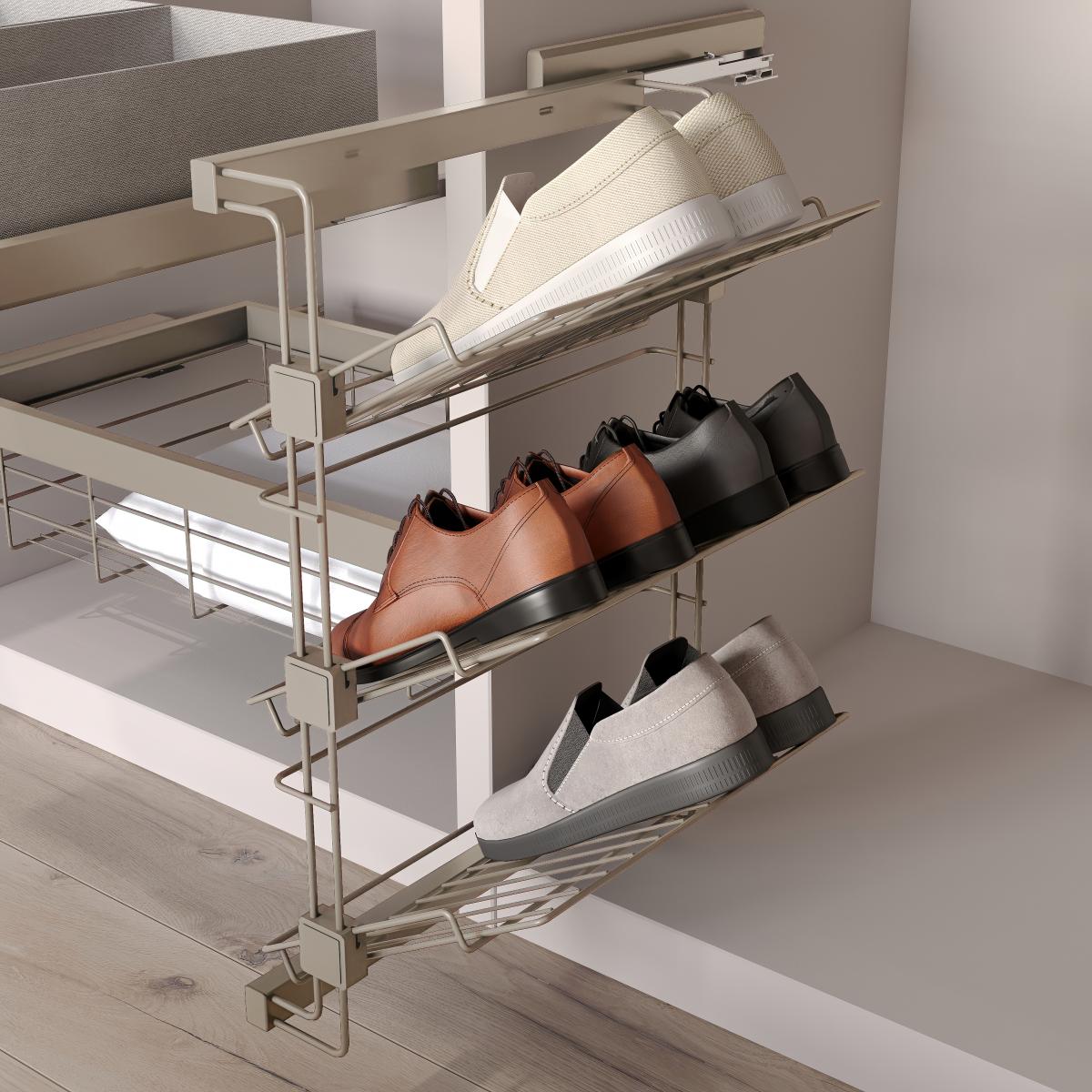 Zapatero lateral extraíble para armarios y vestidores Hack