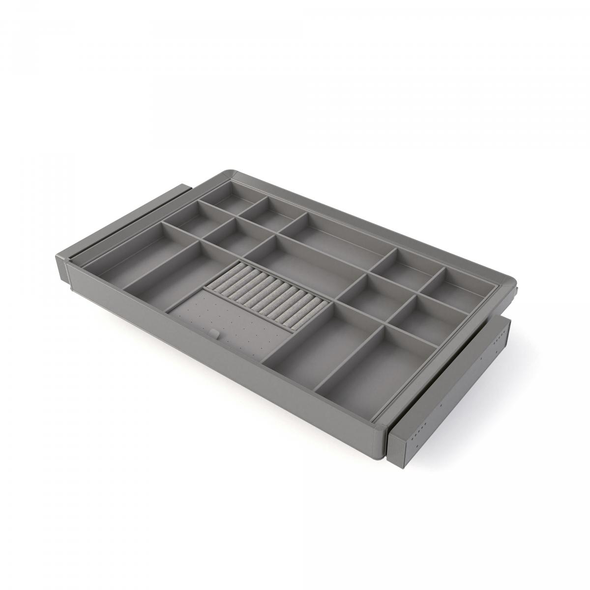 Kit de cajón organizador y bastidor regulable Quartz para armarios, guías de cierre suave y extracción total