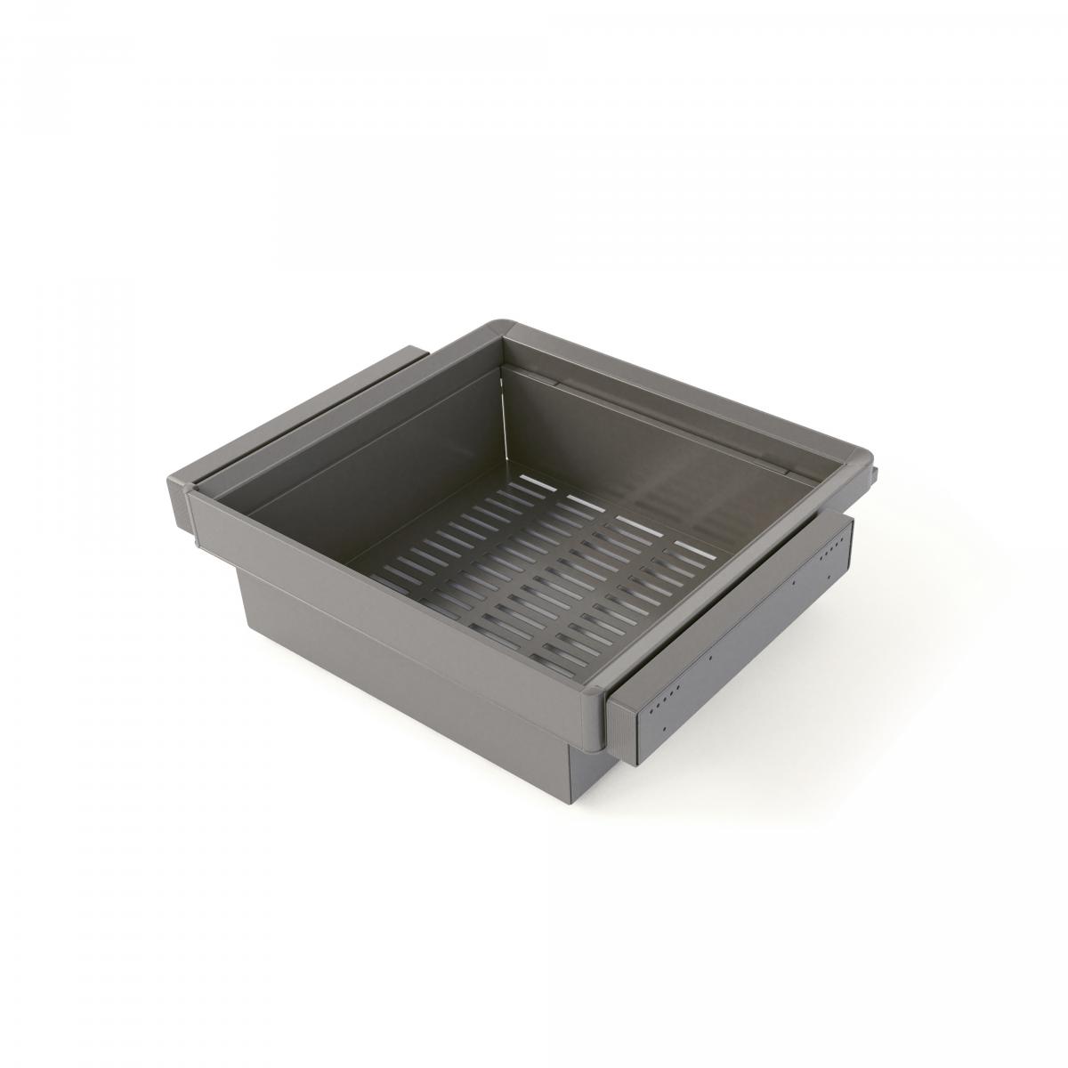 Kit de cajón metálico y bastidor regulable Quartz para armarios, guías de cierre suave y extracción total