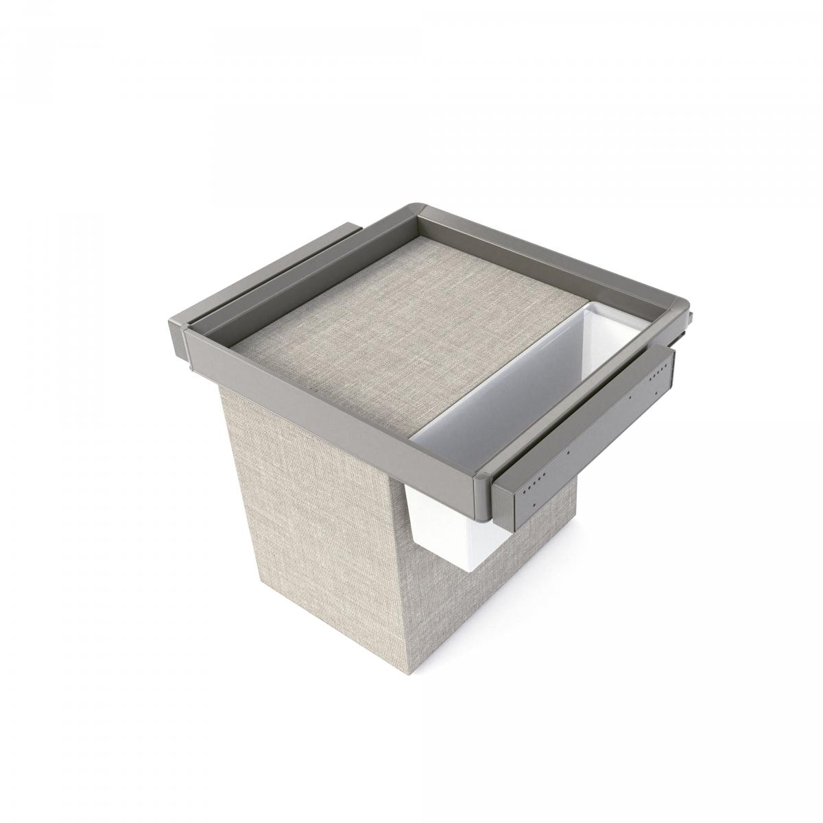 Kit de bandeja auxiliar, cesto y bastidor regulable Quartz para armarios, guías de cierre suave y extracción total