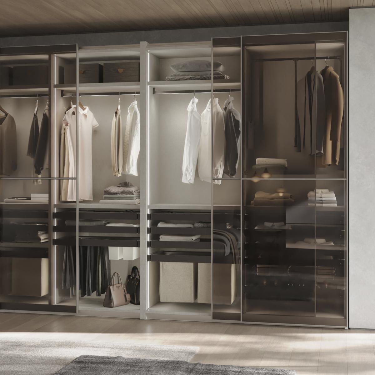 Kit de bandeja auxiliar, cesto y bastidor regulable Quartz para armarios, guías de cierre suave y extracción total