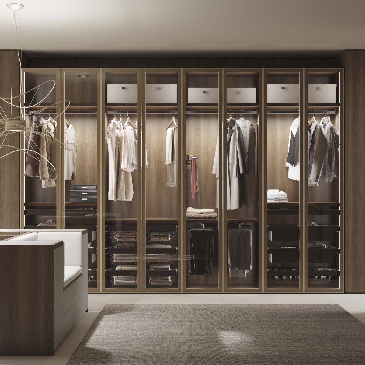 Bastidor con guías de cierre suave y extracción total para accesorios de armario Quartz