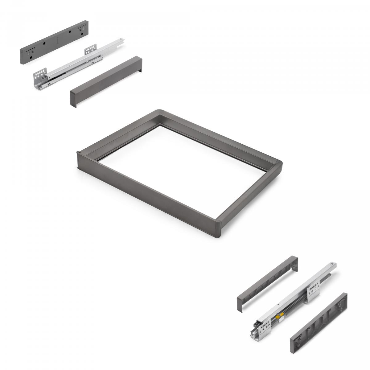 Bastidor con guías de cierre suave y extracción total para accesorios de armario Quartz