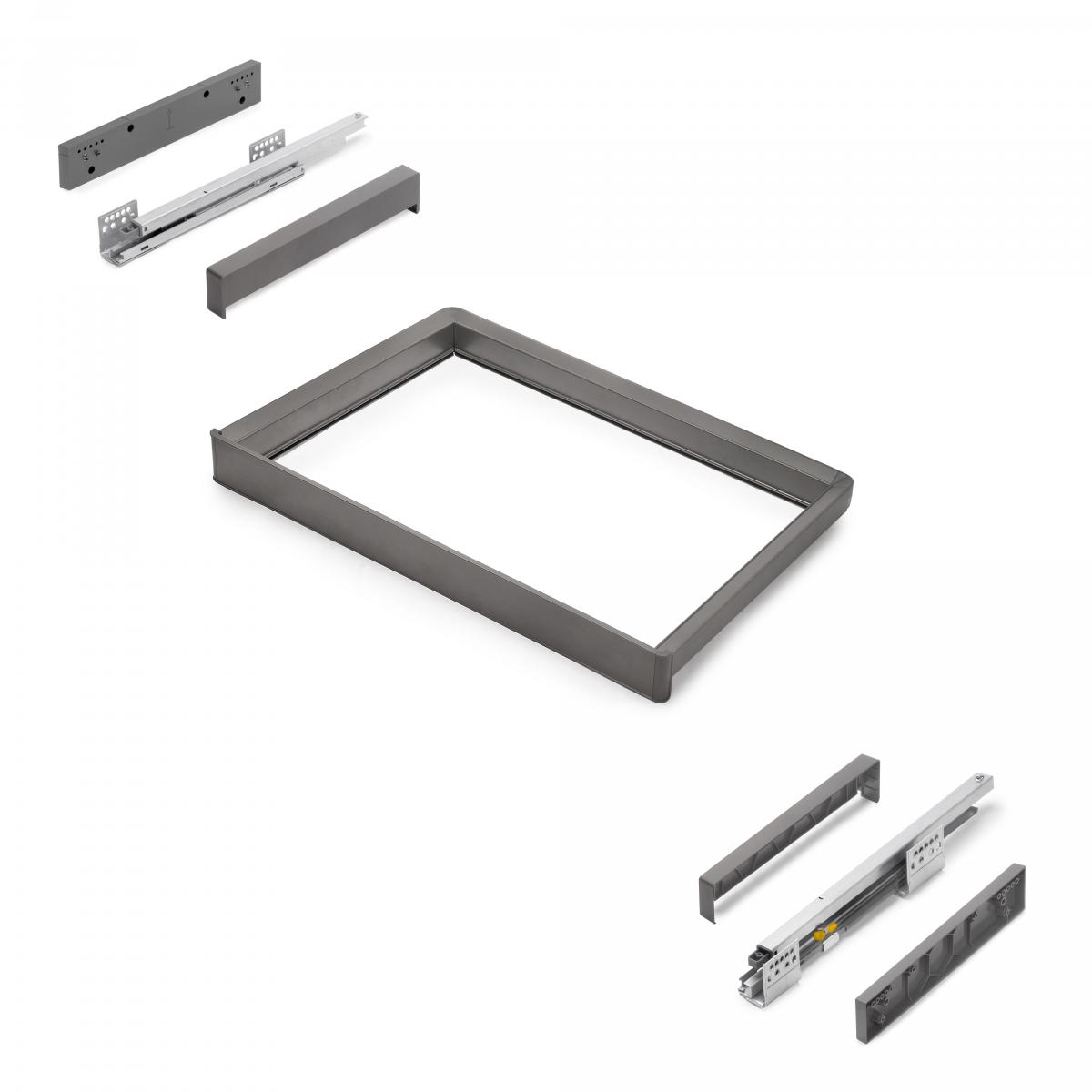 Bastidor con guías de cierre suave y extracción total para accesorios de armario Quartz