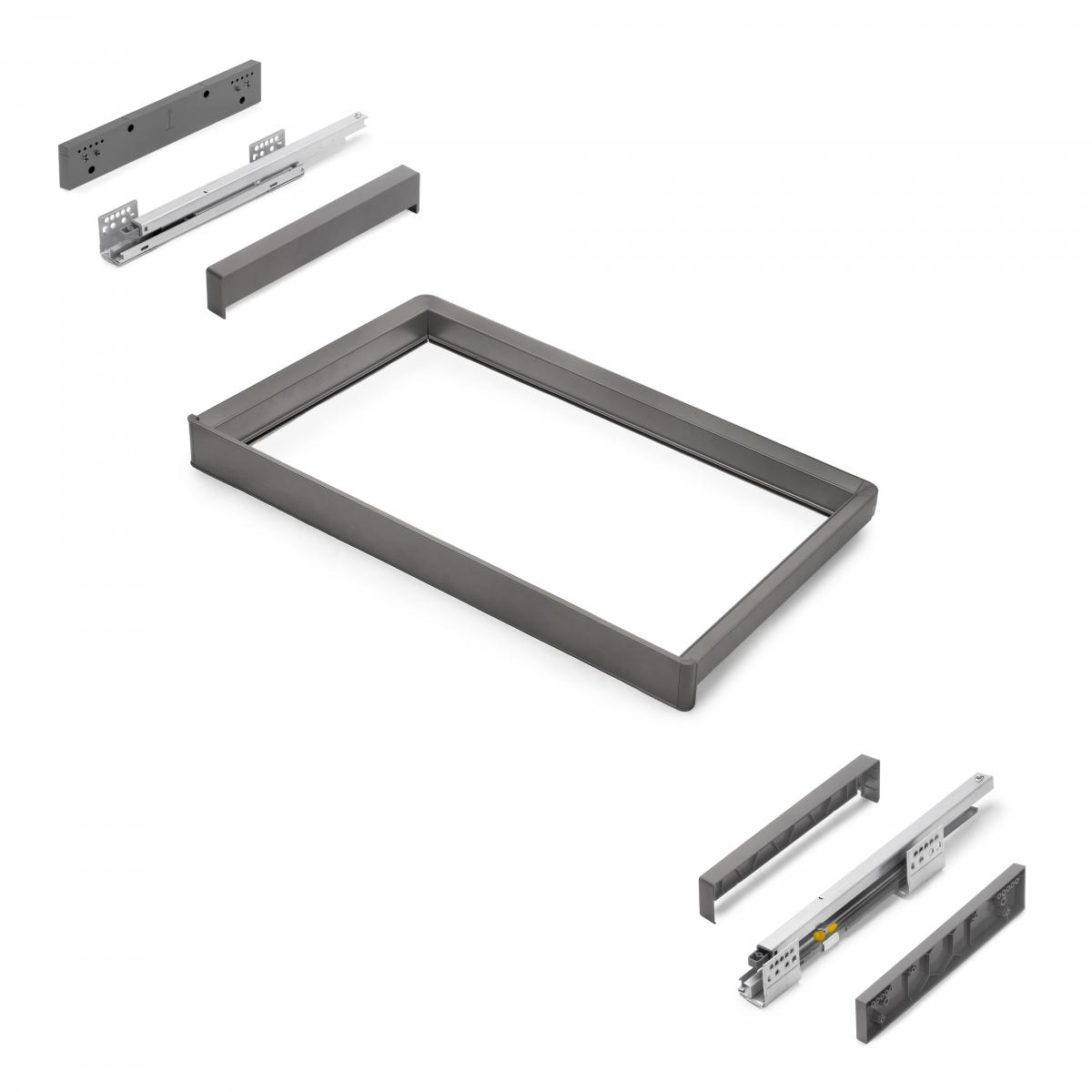 Bastidor con guías de cierre suave y extracción total para accesorios de armario Quartz